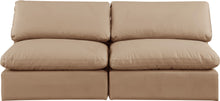Load image into Gallery viewer, Comfy - Faux Leather Modular Armless Sofa 2 Pieces - Light Brown