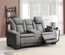Load image into Gallery viewer, U77 - Power Reclining With Power Headrest, Storage Arms / USB And Wireless Charger Loveseat - Slate
