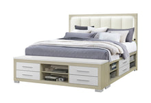 Load image into Gallery viewer, Emma - King Bed With LED And USB - Natural / White