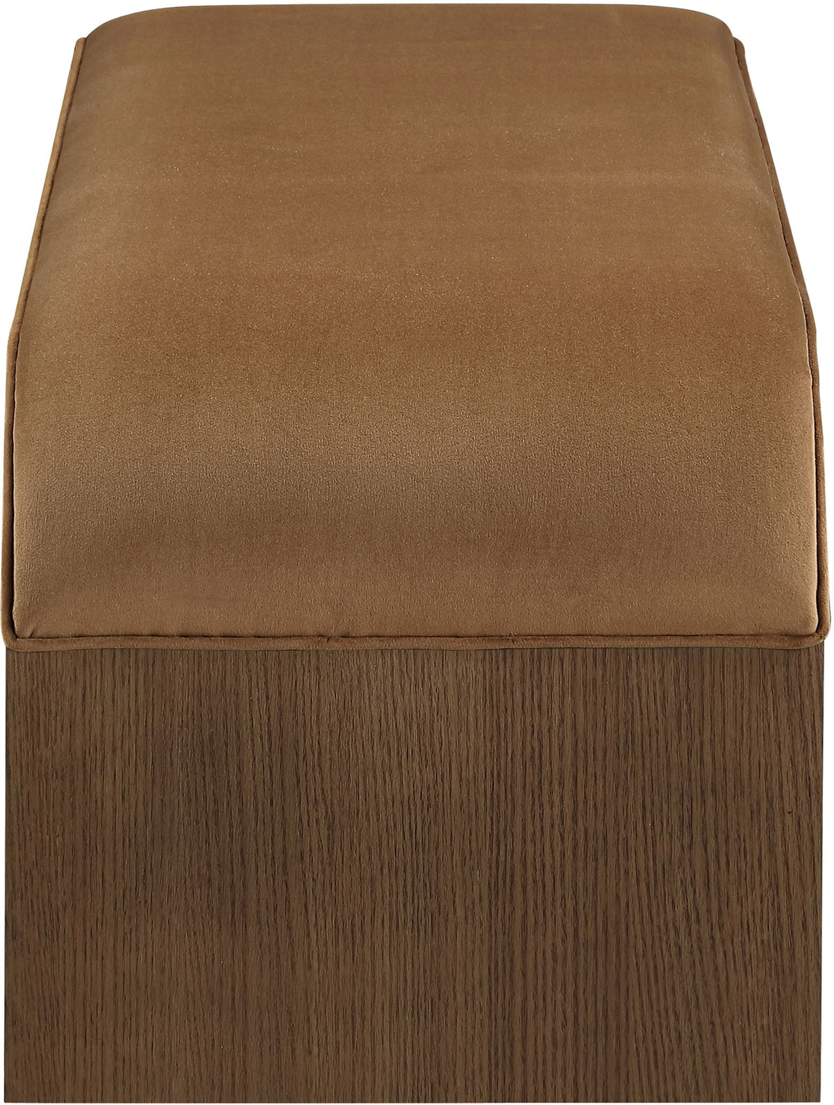 Sable - 52" Velvet Performance Fabric Upholstered Bench - Saddle