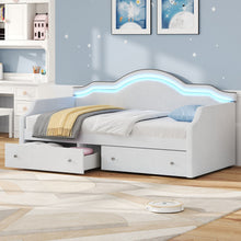 Load image into Gallery viewer, Upholstered Daybed With LED Lights And 2 Drawersme