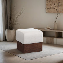 Load image into Gallery viewer, Havre - Ottoman / Stool With Brown Base