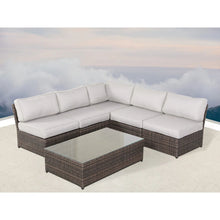 Load image into Gallery viewer, Comfortable Modern Patio Rattan Sectional Set With Cushions