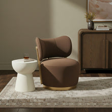 Load image into Gallery viewer, Elara - Velvet Upholstered Swivel Accent Chair - Stained Natural