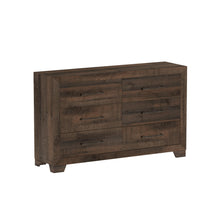 Load image into Gallery viewer, 6 Drawer Wooden Dresser - Brown