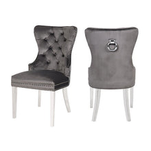 Load image into Gallery viewer, Galaxy Home Erica Stainless Steel Legs Dining Chair (Set of 2) in Dark Gray image
