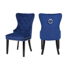 Load image into Gallery viewer, Galaxy Home Erica Wood Legs Dining Chair (Set of 2) in Blue image