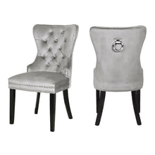 Load image into Gallery viewer, Galaxy Home Erica Wood Legs Dining Chair (Set of 2) in Light Grey image
