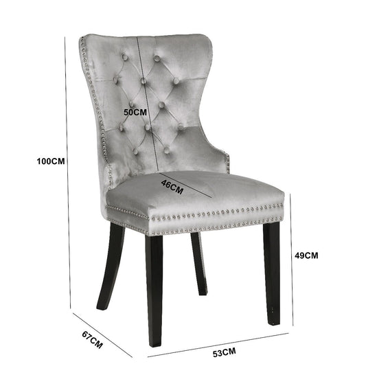 Galaxy Home Erica Wood Legs Dining Chair (Set of 2) in Light Grey