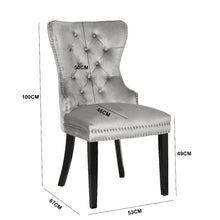 Load image into Gallery viewer, Galaxy Home Erica Wood Legs Dining Chair (Set of 2) in Light Grey