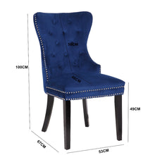 Load image into Gallery viewer, Galaxy Home Erica Wood Legs Dining Chair (Set of 2) in Blue
