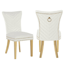 Load image into Gallery viewer, Galaxy Home Eva Gold Legs Dining Chair (Set of 2) in Beige image