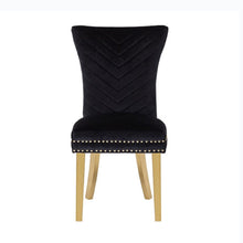 Load image into Gallery viewer, Galaxy Home Eva Gold Legs Dining Chair (Set of 2) in Black