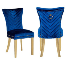 Load image into Gallery viewer, Galaxy Home Eva Gold Legs Dining Chair (Set of 2) in Blue image