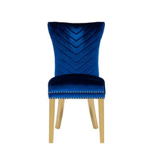 Load image into Gallery viewer, Galaxy Home Eva Gold Legs Dining Chair (Set of 2) in Blue