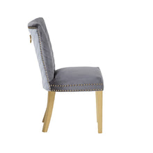 Load image into Gallery viewer, Galaxy Home Eva Gold Legs Dining Chair (Set of 2) in Grey