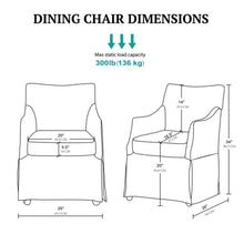 Load image into Gallery viewer, London - Upholstered Skirted Dining Arm Chair