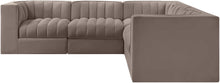 Load image into Gallery viewer, Rummi - Symmetrical Velvet Performance Fabric Upholstered 5 Piece Modular Sectional