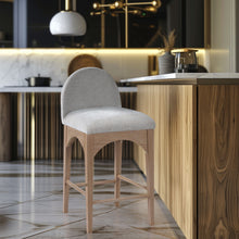 Load image into Gallery viewer, Waldorf - Chenille Stool With Natural Legs