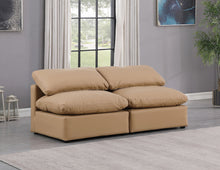 Load image into Gallery viewer, Indulge - Faux Leather 2 Piece Modular Armless Sofa - Tan