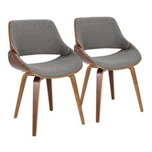 Load image into Gallery viewer, Fabrizzi - Mid-Century Modern Dining / Chair (Set of 2) - Walnut / Gray