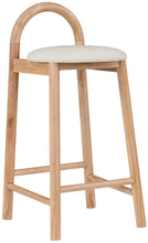Load image into Gallery viewer, Calvin - Faux Leather Stool - Light Brown Legs