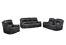Load image into Gallery viewer, U8880 - 3 Piece Living Room Set (Power Reclining Sofa / Power Console Reclining Loveseat / Power Recliner) - Black