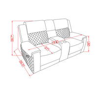 Load image into Gallery viewer, Alicia - Console Reclining Loveseat - Gray Black
