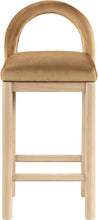 Load image into Gallery viewer, Conrad - Velvet Counter Stool With Natural Legs - Saddle