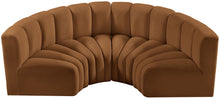 Load image into Gallery viewer, Arc - Velvet 4 Piece U-Shaped Modular Sofa - Saddle