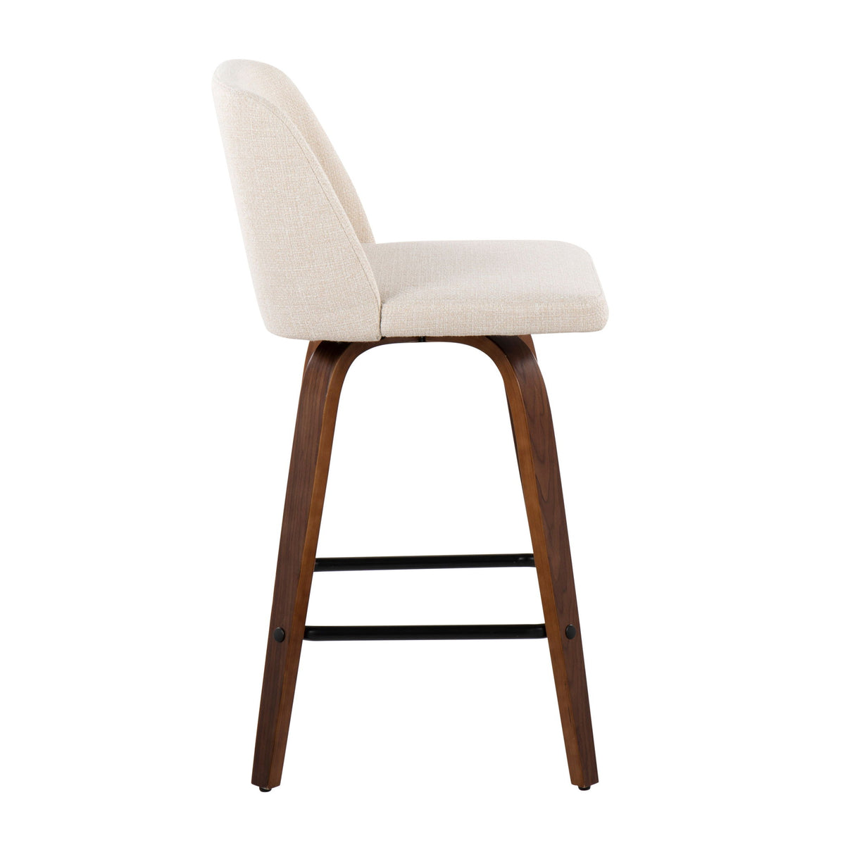 Toriano - Mid Century Modern Fixed Height Counter Stool & Square Footrest (Set of 2) - Ego Home Furniture