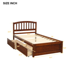 Load image into Gallery viewer, Platform Storage Bed Wood Bed Frame With Two Drawers And Headboard