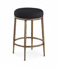 Load image into Gallery viewer, Ferro - Upholstered Backless Counter Stool With Brushed Gold Base