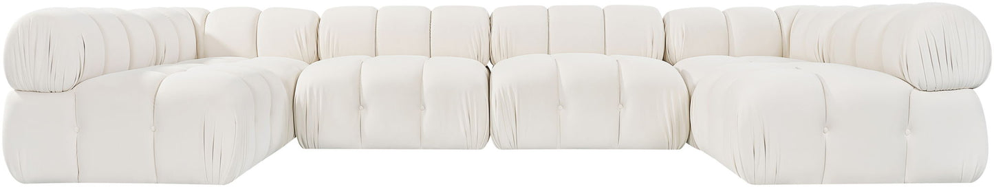 Orin - U-Shaped Velvet 6 Piece Modular Sectional