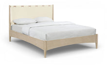 Load image into Gallery viewer, Santos - Vegan Leather Headboard And Wood Bed - Waxed Natural Frame