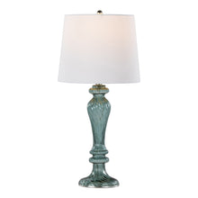 Load image into Gallery viewer, Windsor - Contemporary Table Lamp (Set of 2) - Clear Turquoise / Off White