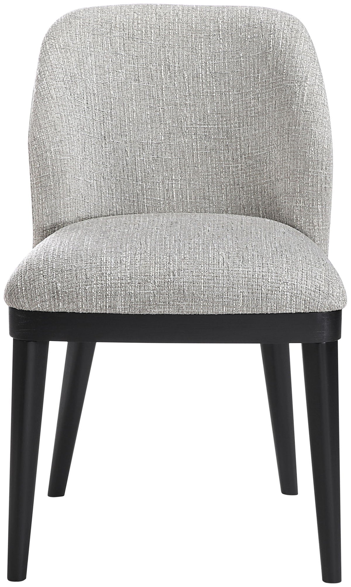 Valeo - Linen Textured Fabric Upholstered Dining Chair (Set of 2) - Painted Black Base