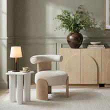 Load image into Gallery viewer, Calder - Linen Textured Fabric Upholstered Accent Chair - Painted Natural Base