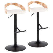 Load image into Gallery viewer, Grotto - Contemporary Adjustable Barstool With Swivel & Straight T Footrest (Set of 2)