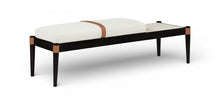Load image into Gallery viewer, Nara - Linen Textured Fabric Upholstered Bench - Painted Black