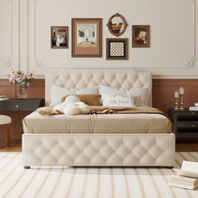 Load image into Gallery viewer, Upholstered Platform Bed With Trundle And 2 Sets Of USB Ports On Each Side, Fabric