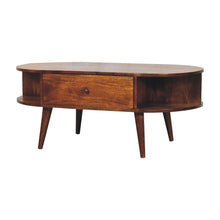 Load image into Gallery viewer, Oval Coffee Table With 1 Drawer - Chestnut