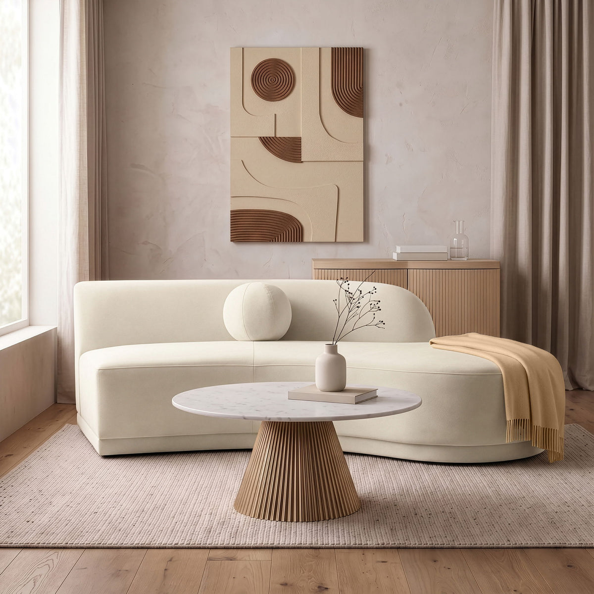 Avra - 86" Velvet Performance Fabric Upholstered Sofa
