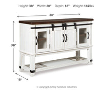 Load image into Gallery viewer, Valebeck - Dining Room Server - White / Brown
