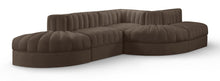 Load image into Gallery viewer, Rummi - Rounded Velvet Performance Fabric Upholstered 5 Piece Modular Sectional