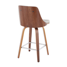 Load image into Gallery viewer, Gianna - Mid Century Modern Fixed Height Counter Stool With Swivel With Square Footrest (Set of 2)