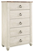 Load image into Gallery viewer, Willowton - Five Drawer Chest - Brown / Beige / White