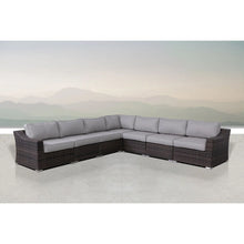 Load image into Gallery viewer, Contemporary Outdoor Rattan Wicker Sectional Seating Group With Cushions