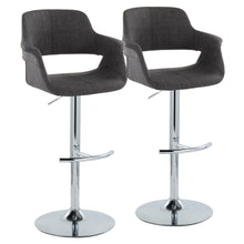 Load image into Gallery viewer, Vintage Flair - Mid Century Modern Adjustable Barstool With Swivel With Rounded T Footrest (Set of 2)