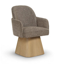 Load image into Gallery viewer, Marlowe - Linen Textured Fabric Upholstered Swivel Dining Arm Chair - Stained Natural